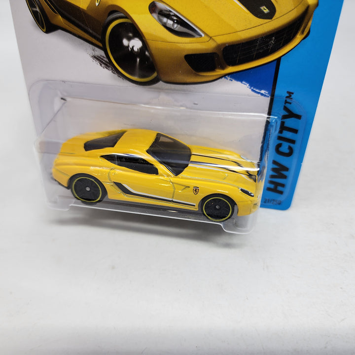 Ferrari 599 GTB Fiorano #21 * YELLOW * Hot Wheels 2015