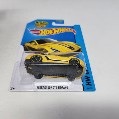 Ferrari 599 GTB Fiorano #21 * YELLOW * Hot Wheels 2015