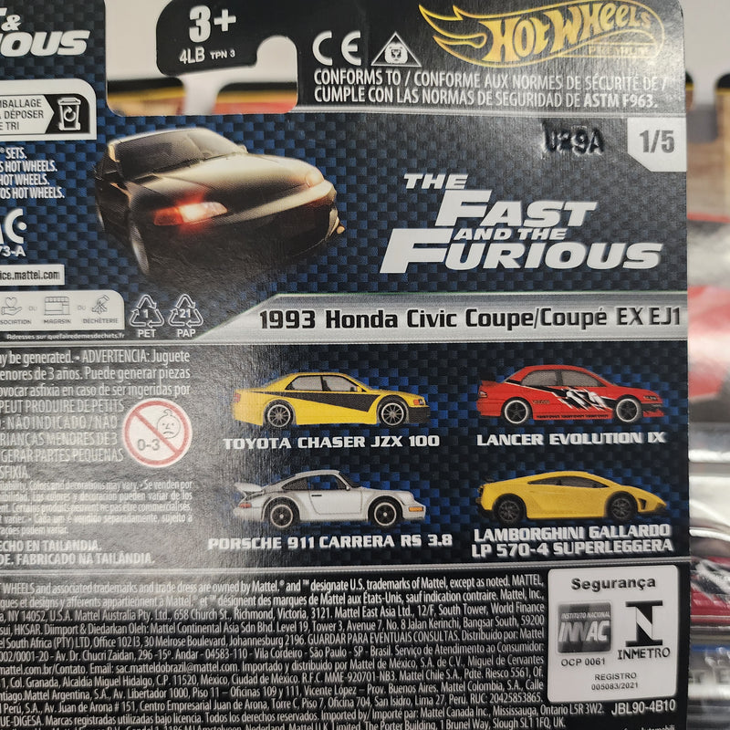 5 Car Set Case M * 2025 Hot Wheels Fast & Furious Case M * Civic, Lancer, Chaser