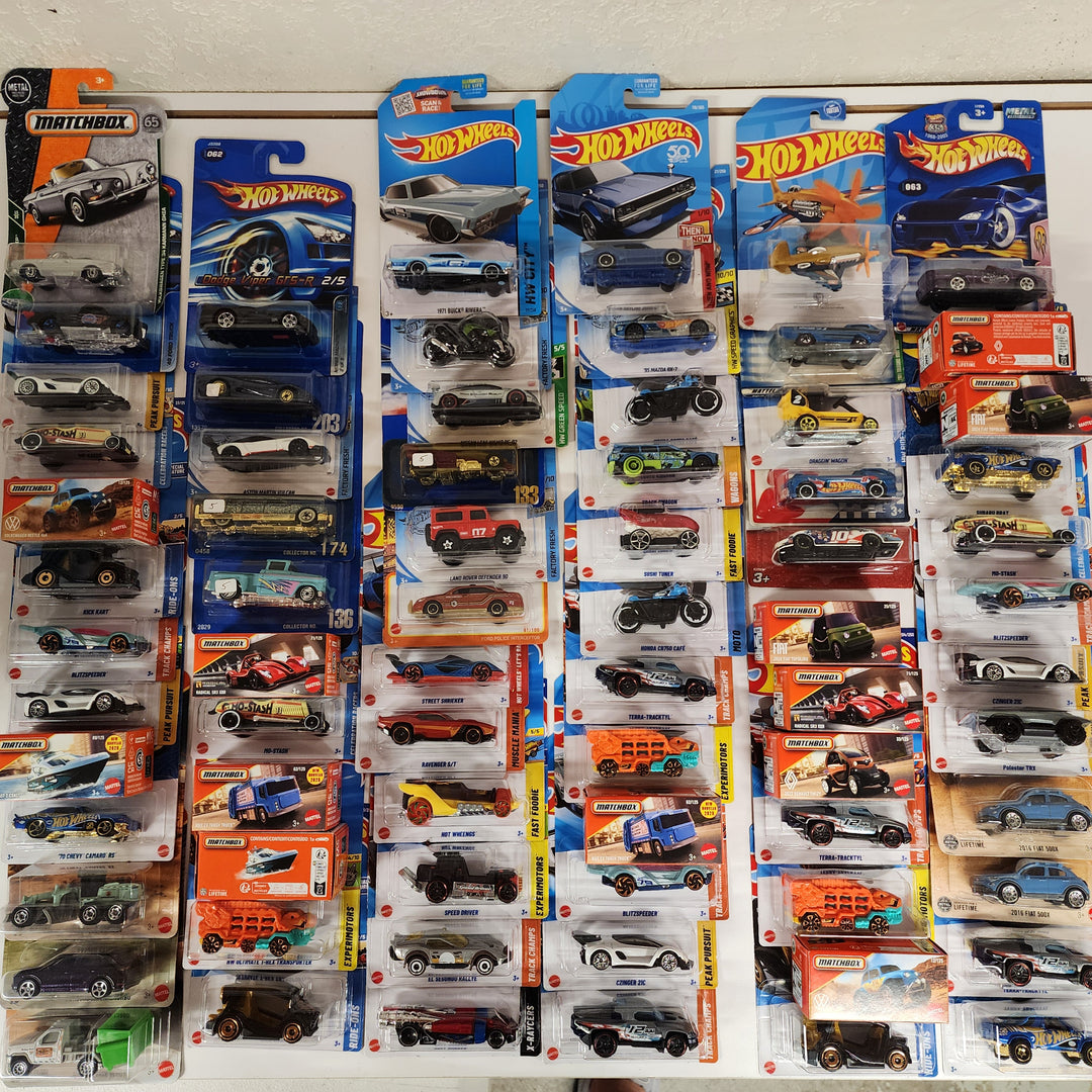 72 car mixed case * Hot Wheels & Matchbox * Mixed Basic Series