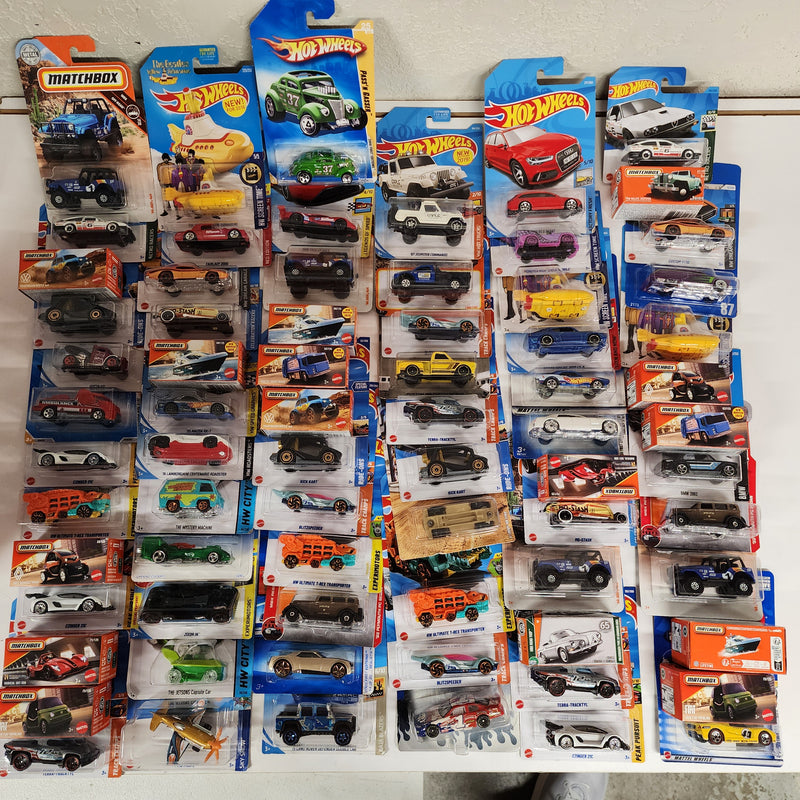 72 car mixed case * Hot Wheels & Matchbox * Mixed Basic Series Case