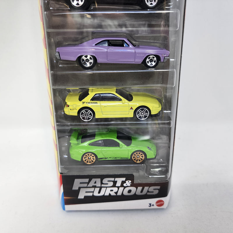 5 Pack * 2025 Hot Wheels Fast & Furious w/ Silvia, Porsche GT3, Impala