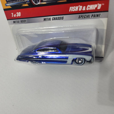 Fish'D & Chip'D 7 * Blue * Hot Wheels Classics CHASE Rubber Tires