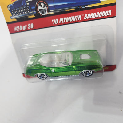 '70 Plymouth Barracuda #24 * Green * Hot Wheels Classics