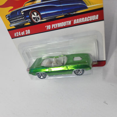 '70 Plymouth Barracuda #24 * Green * Hot Wheels Classics