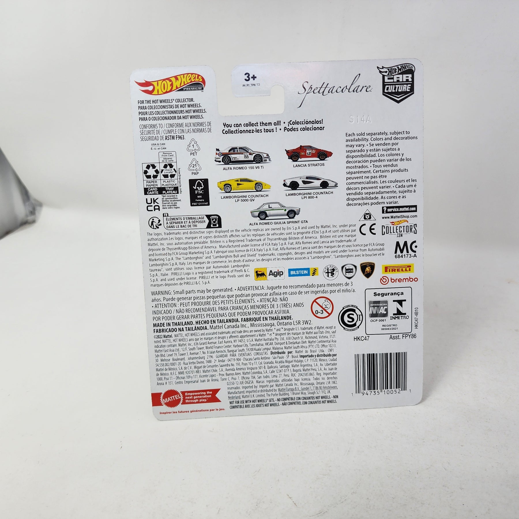 Miniy Countach Lamborghini Countach LP 5000 QV * Yellow * Hot Wheels Car Culture Spet ...