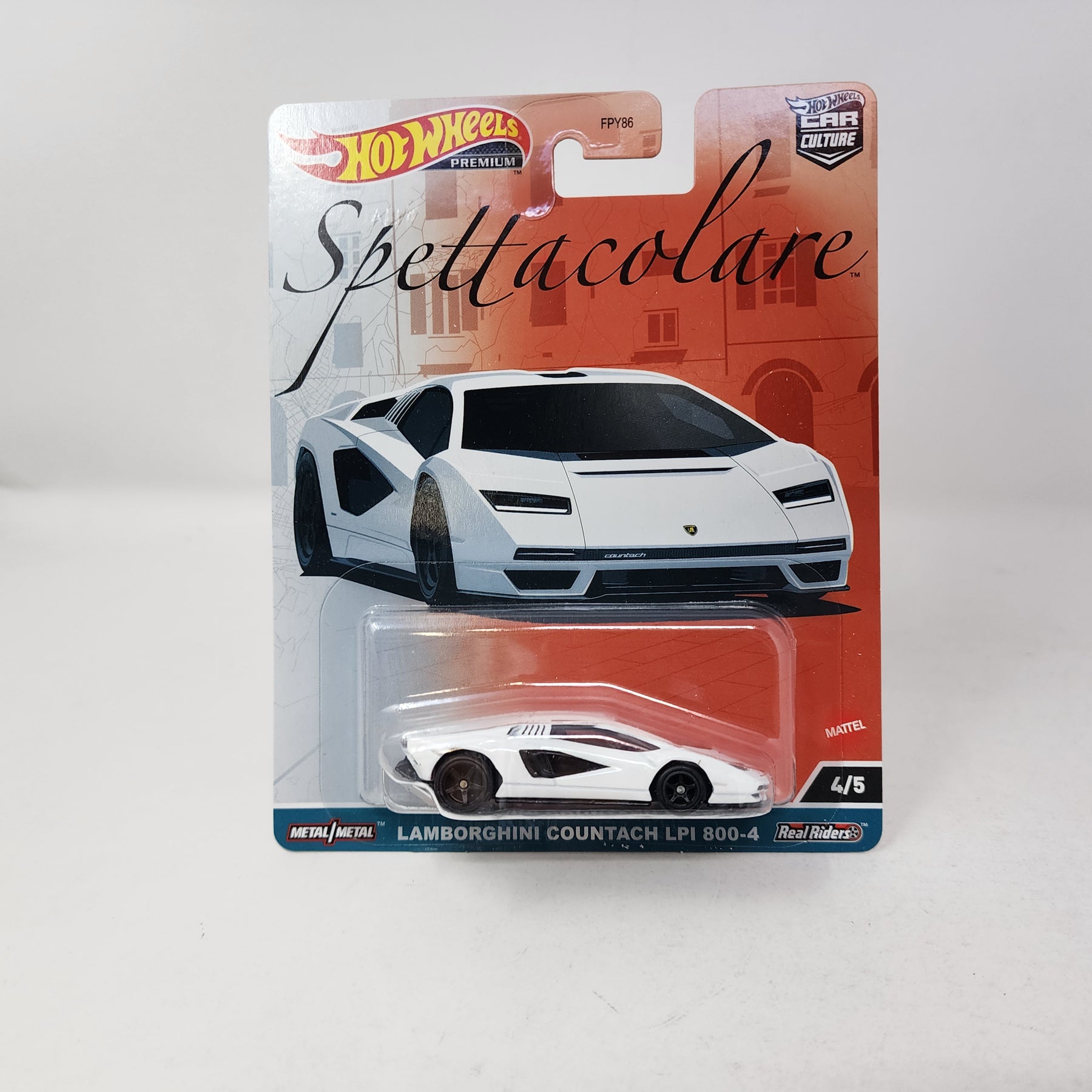 Custom Countach Model Lamborghini Countach LPI 800-4 * White * Hot Wheels Car Culture Spetta ...