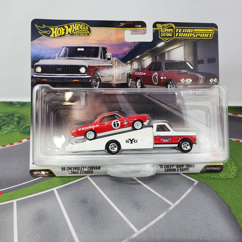 ヨネザワ　ミニカー　スポーツグライダートレーラー 66 Corvair Yenko Stinger & '72 Ramp Truck * 2026 Hot Wheels Team