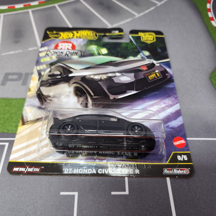 07 Honda Civic Type R 0/5 * Black CHASE * Hot Wheels Car Culture