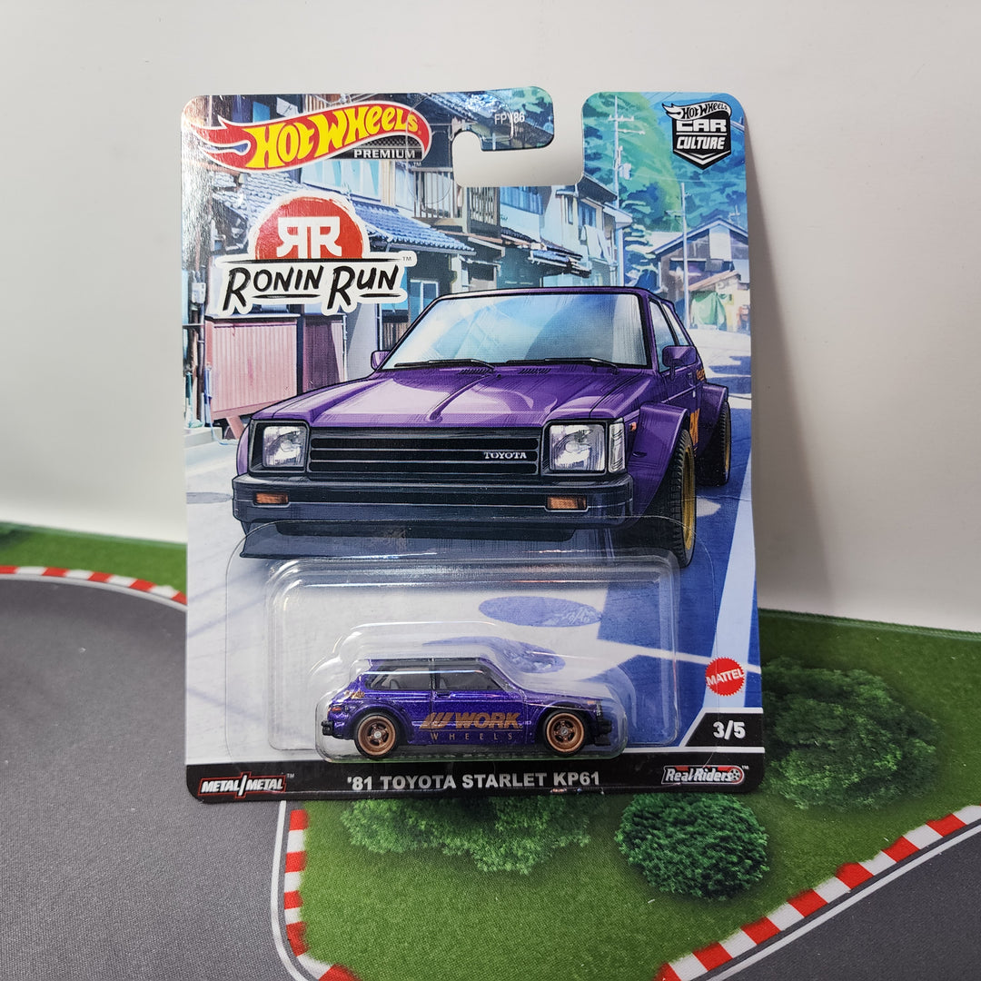 81 Toyota Starlet KP61 #3 * Hot Wheels Car Culture Ronin Run