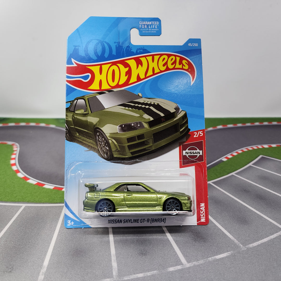 Nissan Skyline GT-R BNR34 #45 * Green * Hot Wheels 2019