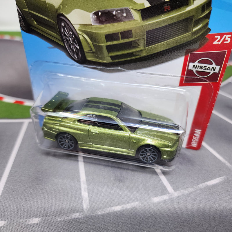 Nissan Skyline GT-R BNR34 #45 * Green * Hot Wheels 2019