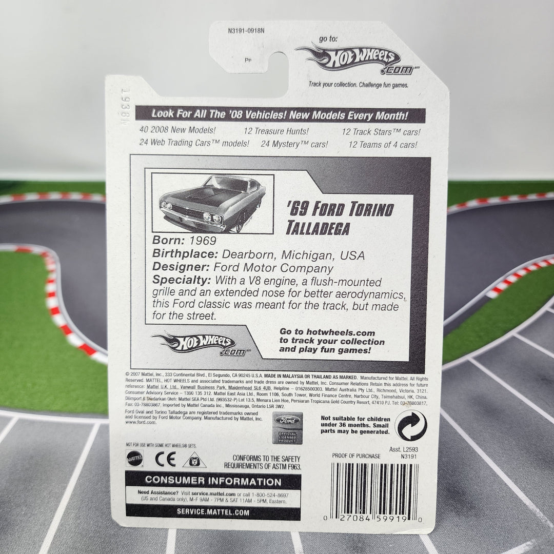 69 Ford Torino Talladega #19 * BLUE * 2008 Hot Wheels New Models