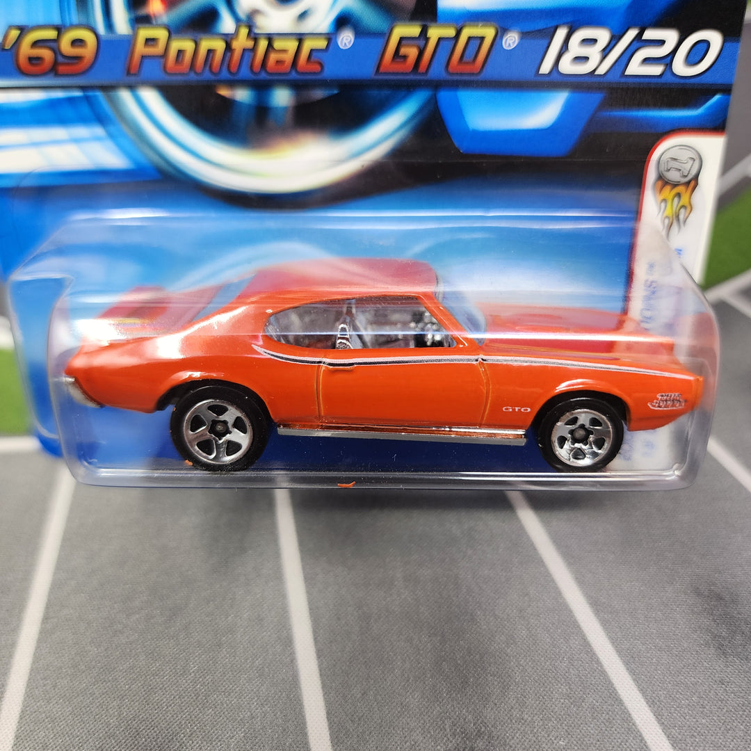69 Pontiac GTO #18 * Orange * 2005 Hot Wheels First Edition * 1st