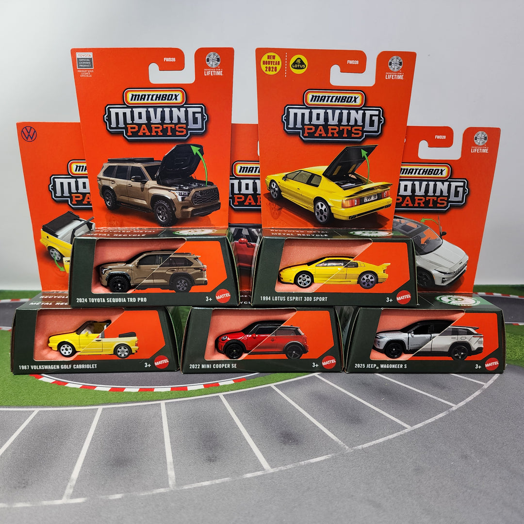 New 5 Car Set Case L * 2026 Matchbox Moving Parts w/ Wagoneer