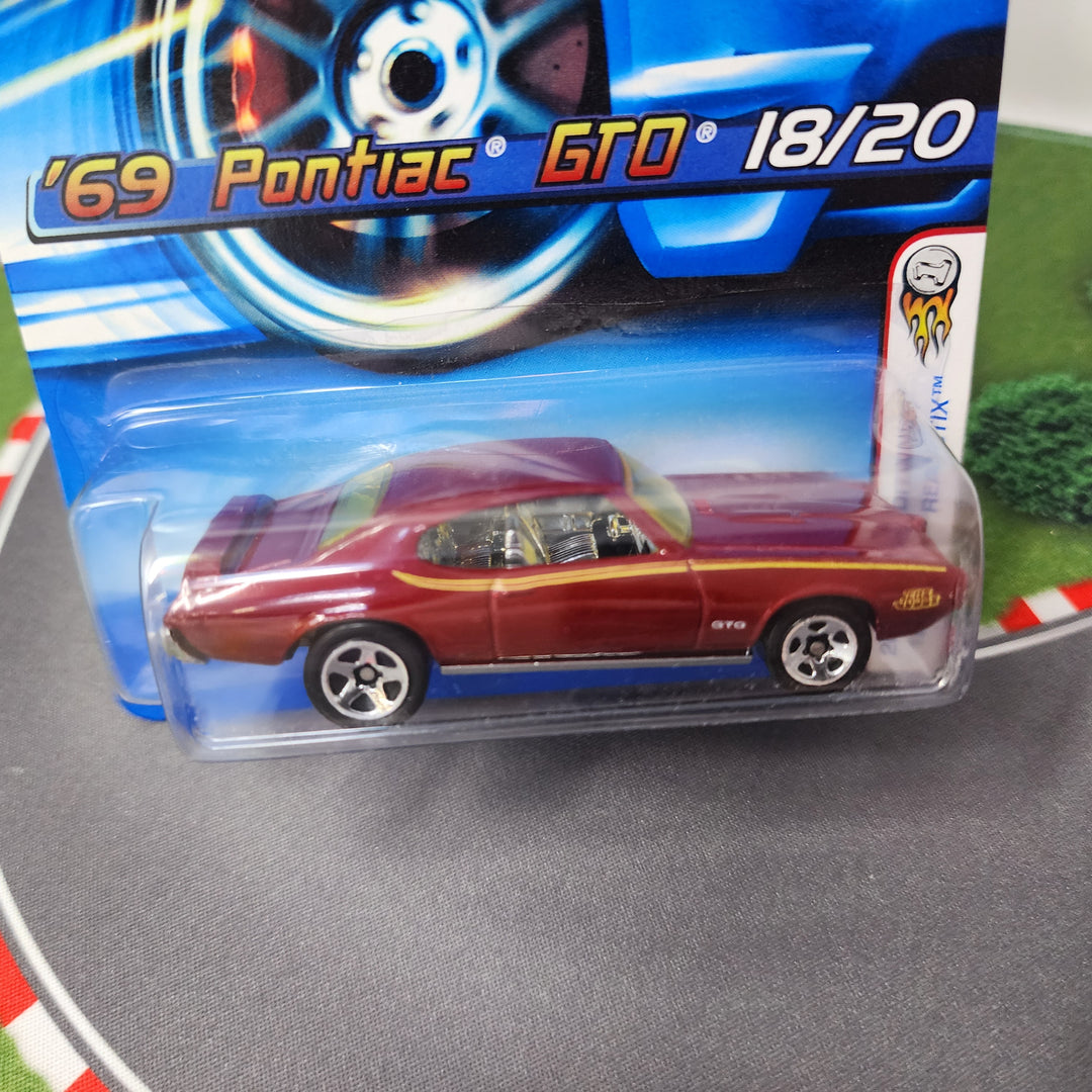 69 Pontiac GTO #18 * Burgundy * 2005 Hot Wheels * First Edition