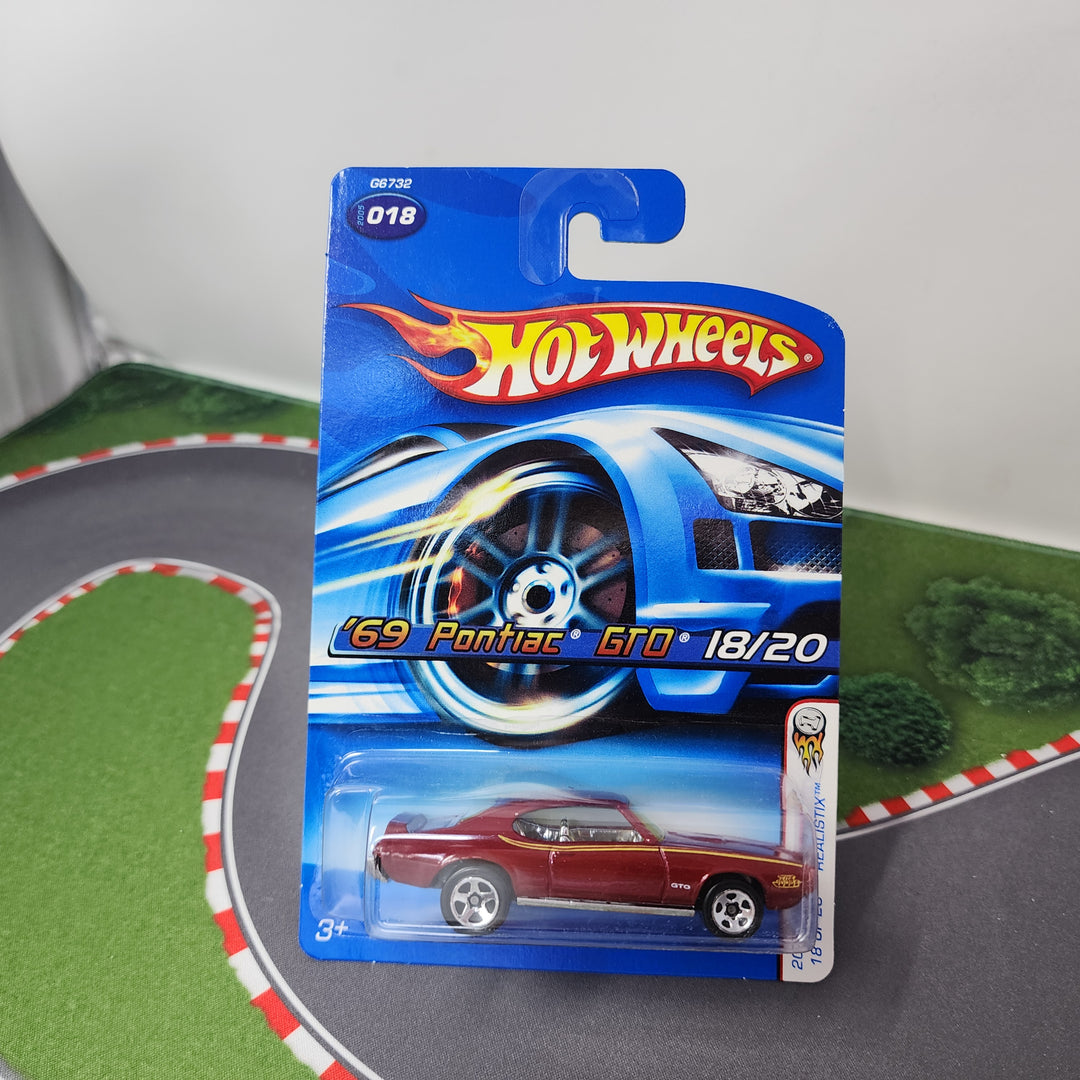 69 Pontiac GTO #18 * Burgundy * 2005 Hot Wheels * First Edition