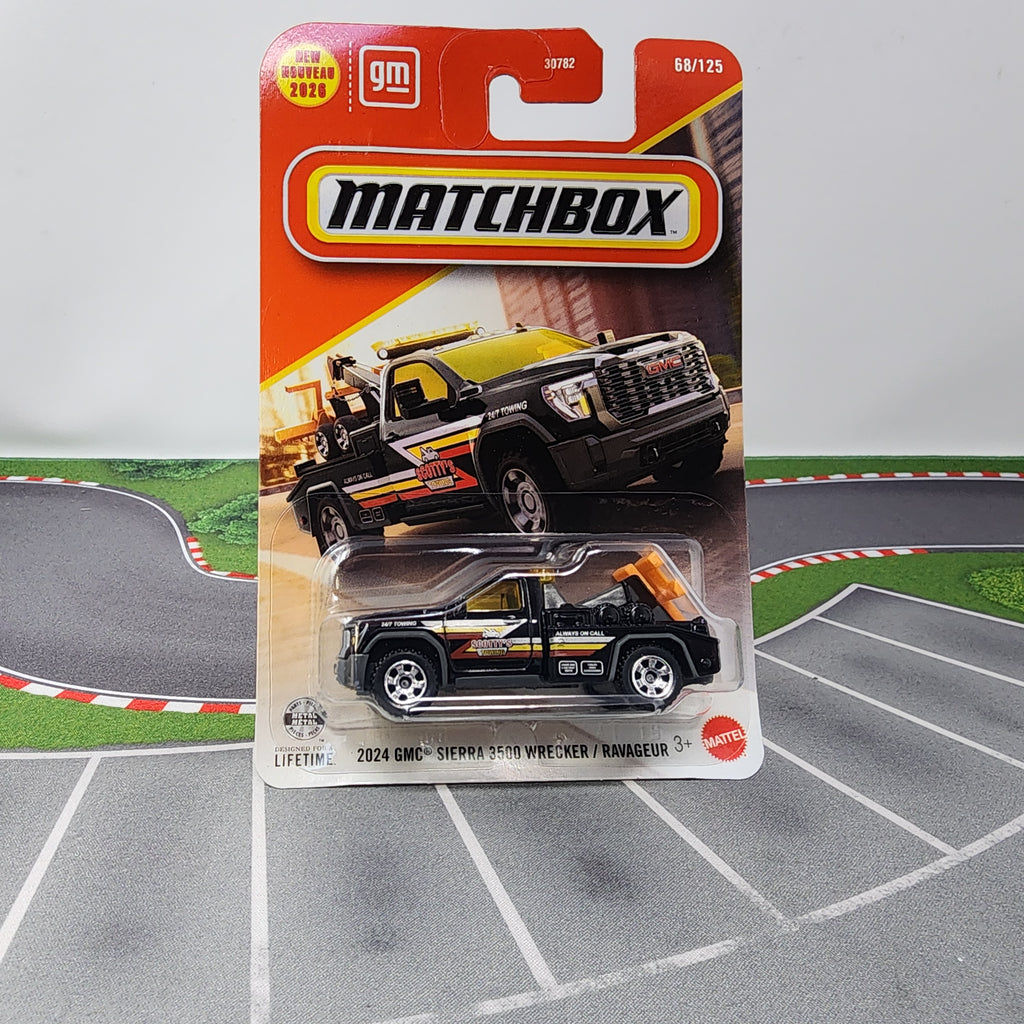 2024 GMC Sierra 3500 Wrecker #68 * Black * 2026 Matchbox Case G