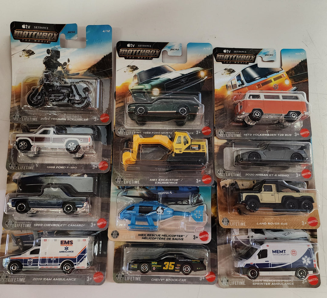 SHORT CARD * 12 Car Set * MATCHBOX The Movie Cars * 2026 Matchbox