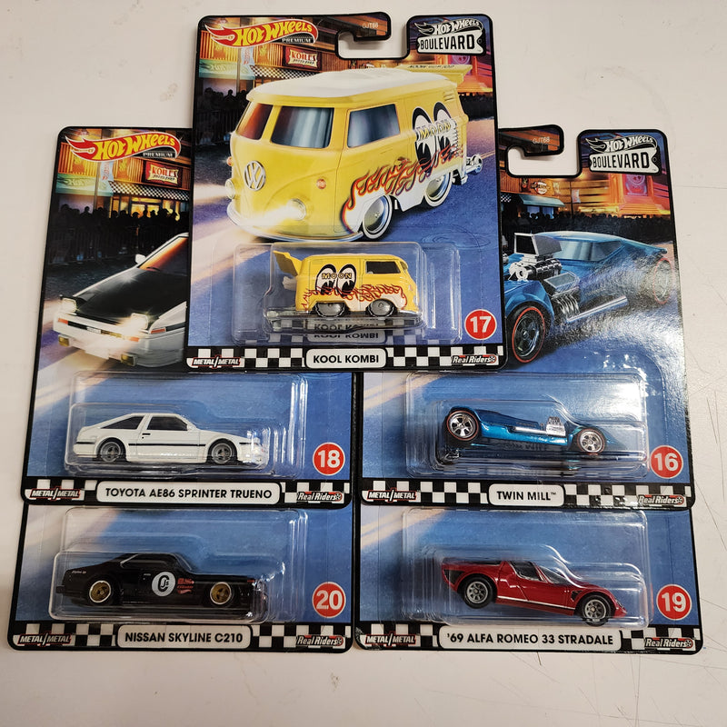 5 Car Set Case D * Boulevard Cars #16 - #20 * Hot Wheels Kombi