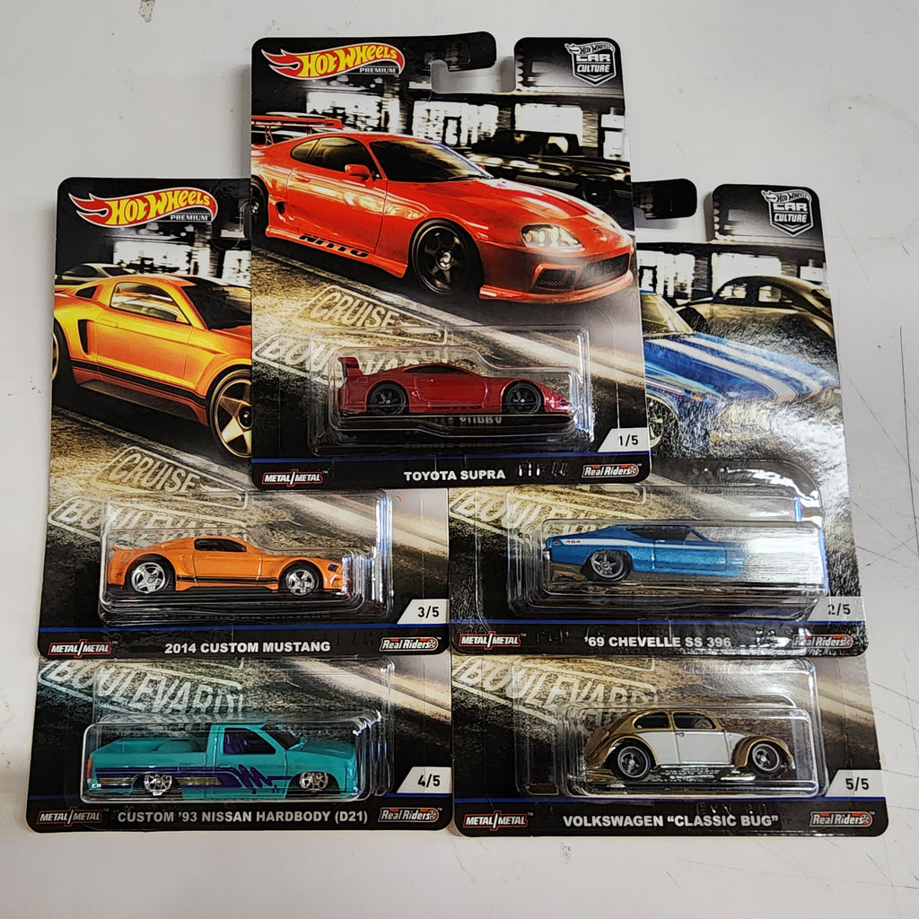 5 Car Set * Hot Wheels Car Culture Cruise Boulevard Supra