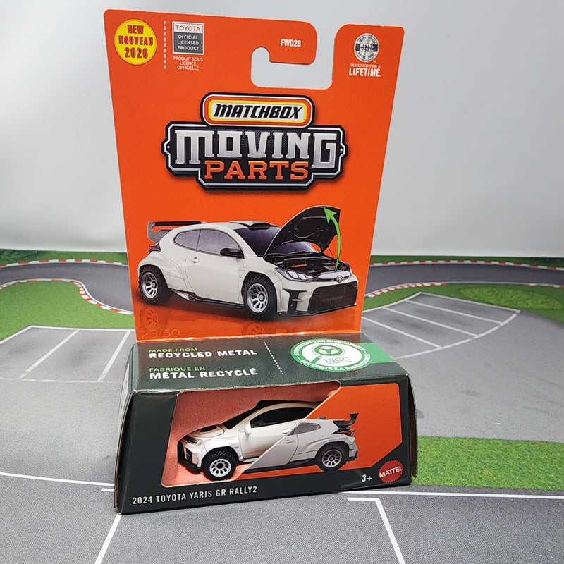 2024 Toyota Yaris GR Rally 2 * WHITE * 2026 Matchbox Moving Parts