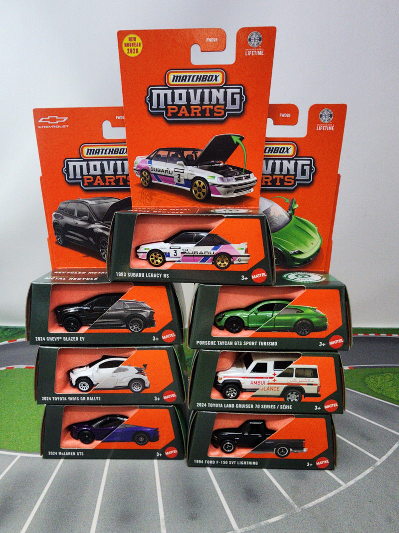 Complete 7 Car Set Case N * Matchbox Moving Parts 2026 SVT, Subaru