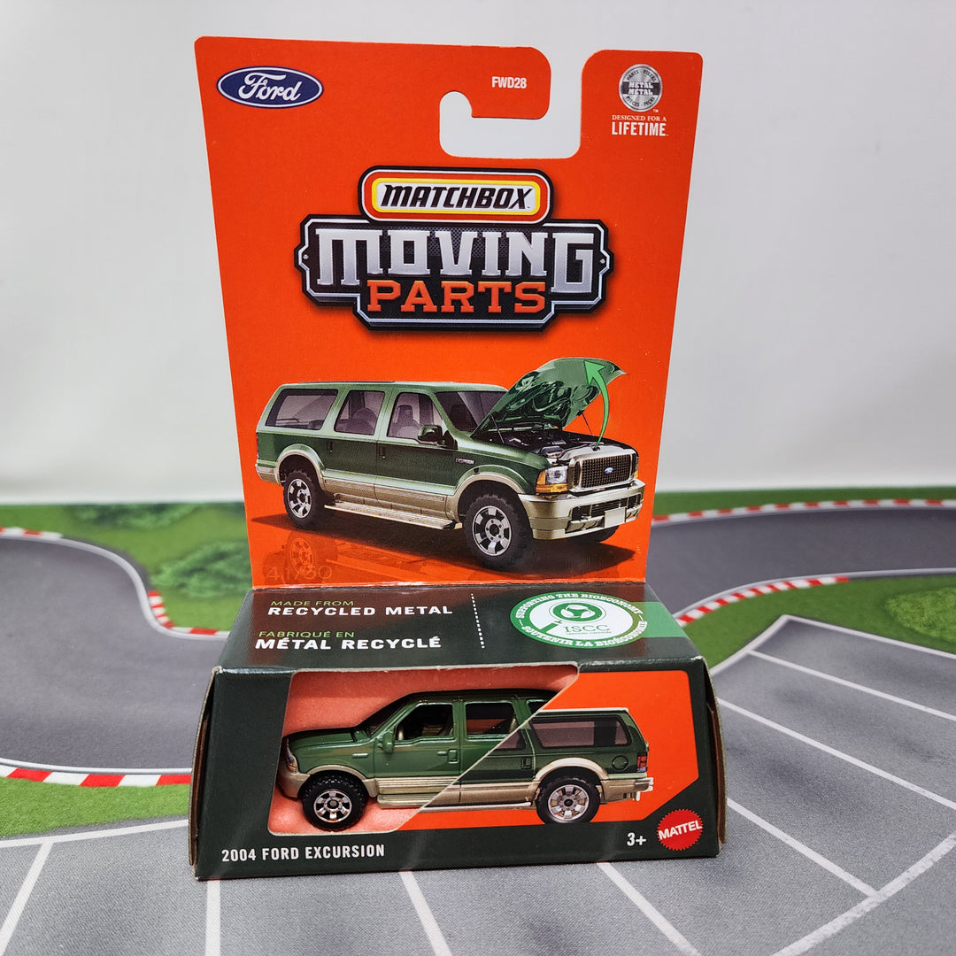 2004 Ford Excursion * Green/Tan * 2026 Matchbox Moving Parts Case