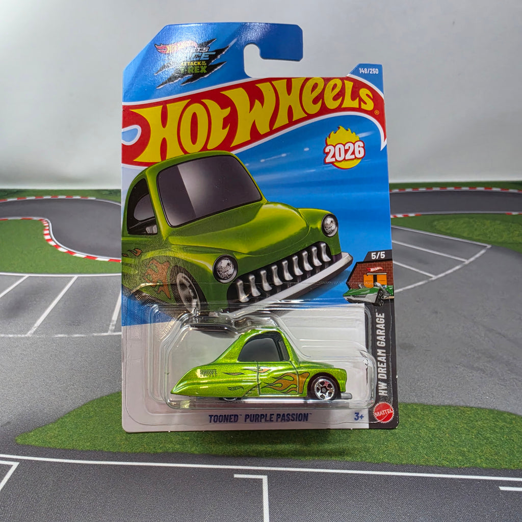 Tooned Purple Passion #148 * GREEN * 2026 Hot Wheels NEW! Case N