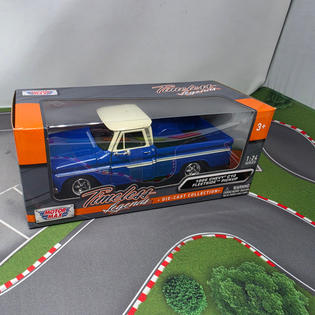 1966 Chevy C10 Fleetside Pickup * BLUE * Motor Max 1:24 Scale