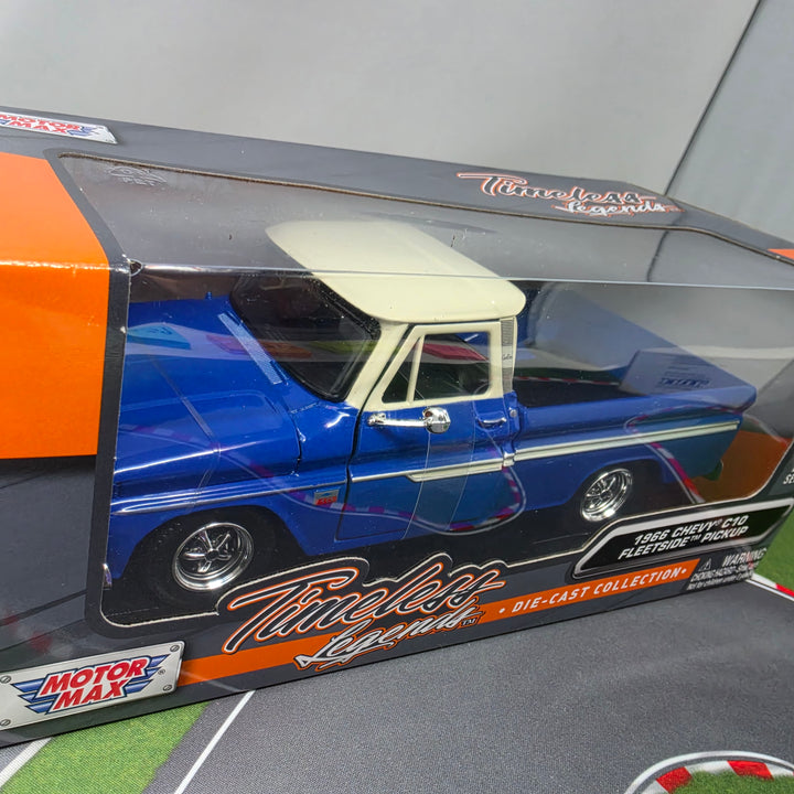 1966 Chevy C10 Fleetside Pickup * BLUE * Motor Max 1:24 Scale