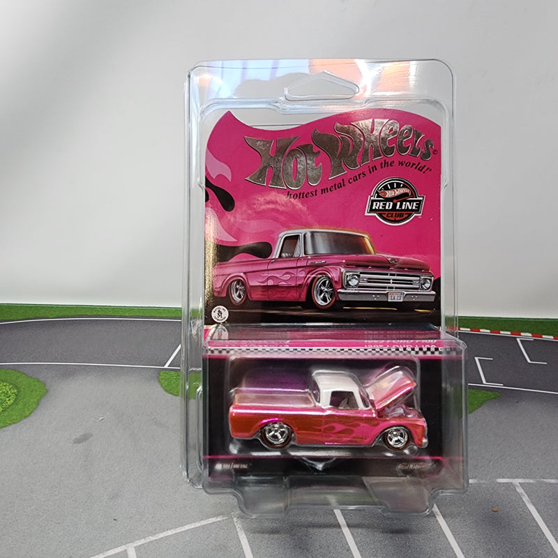 1962 Ford F100 * PINK Party Car * Hot Wheels RLC Red Line Club
