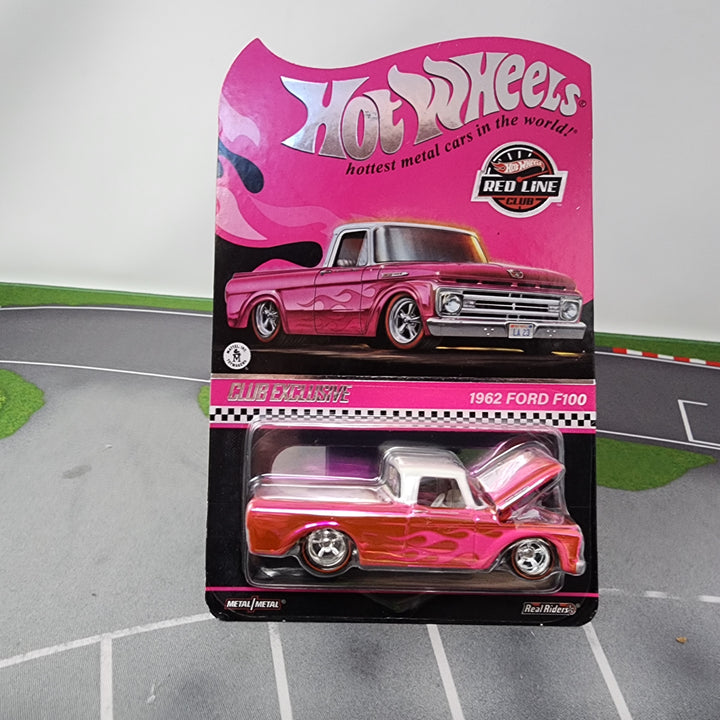 1962 Ford F100 * PINK Party Car * Hot Wheels RLC Red Line Club