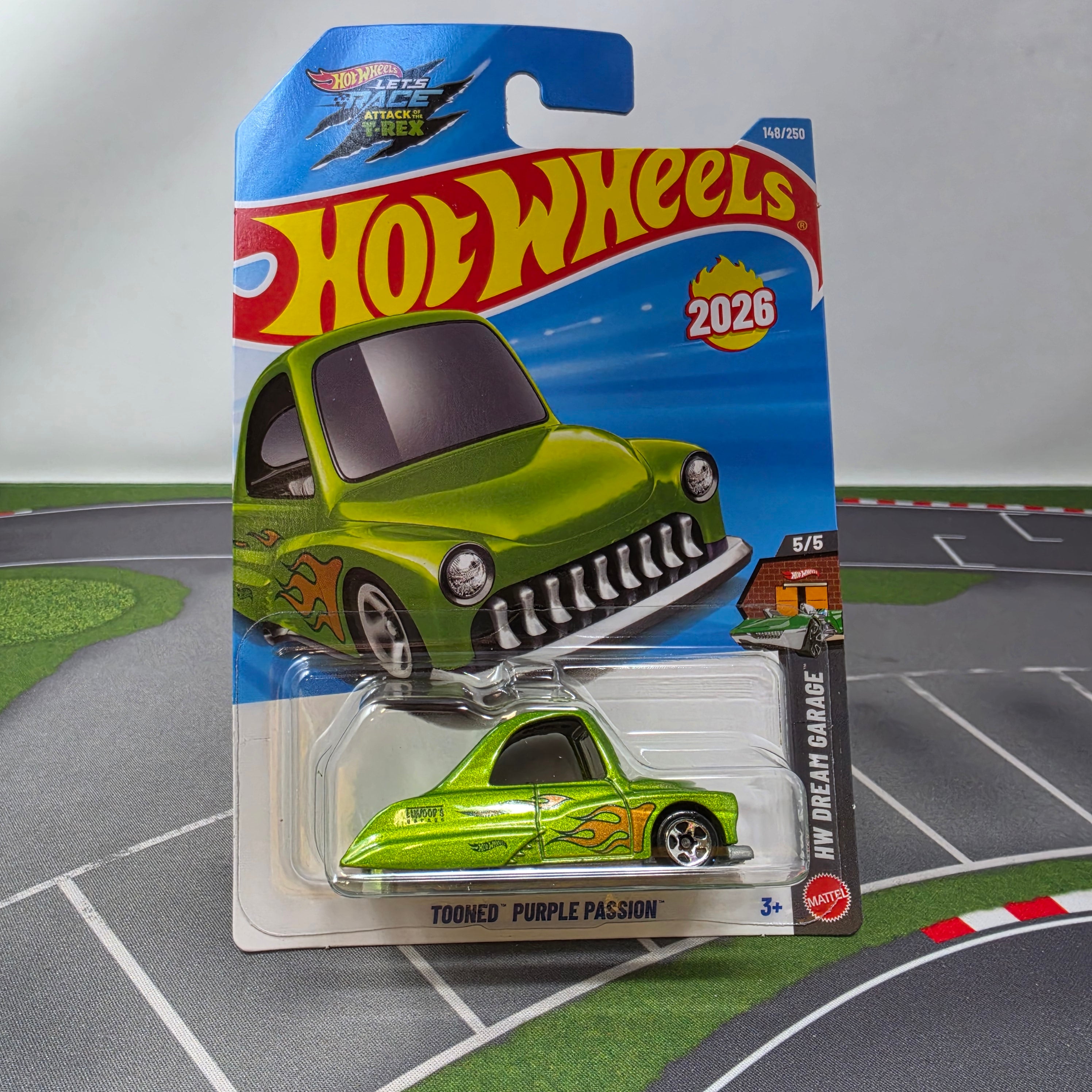 Tooned Purple Passion #148 * GREEN * 2026 Hot Wheels NEW! Case P