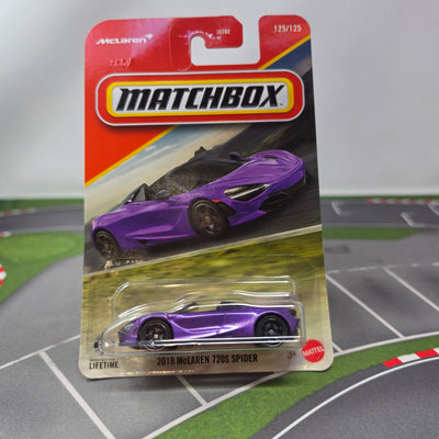 2019 McLaren 720S Spider #125 * PURPLE * 2026 Matchbox Basic Case