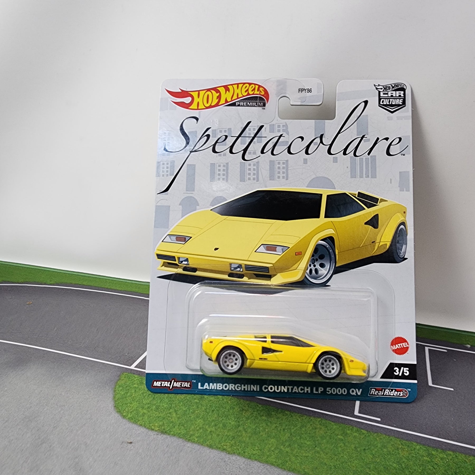 Miniy Countach Lamborghini Countach LP 5000 QV * Yellow * Hot Wheels Car Culture Spet ...