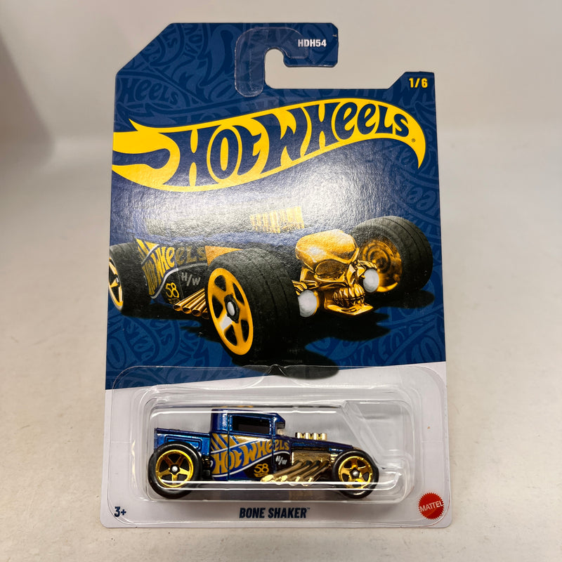 Bone Shaker * 2025 Hot Wheels 58th Anniversary Blue & Gold
