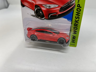 Tesla Model S #217 * 2015 Hot Wheels * RED