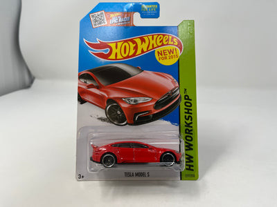Tesla Model S #217 * 2015 Hot Wheels * RED