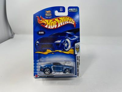 1968 Mustang #46 * Blue w/ Boss Hoss Tampo * 2003 Hot Wheels