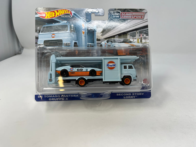 De Tomaso Pantera Gruppo 4 & Second Story Lorry * Hot Wheels Team Transport Car Culture