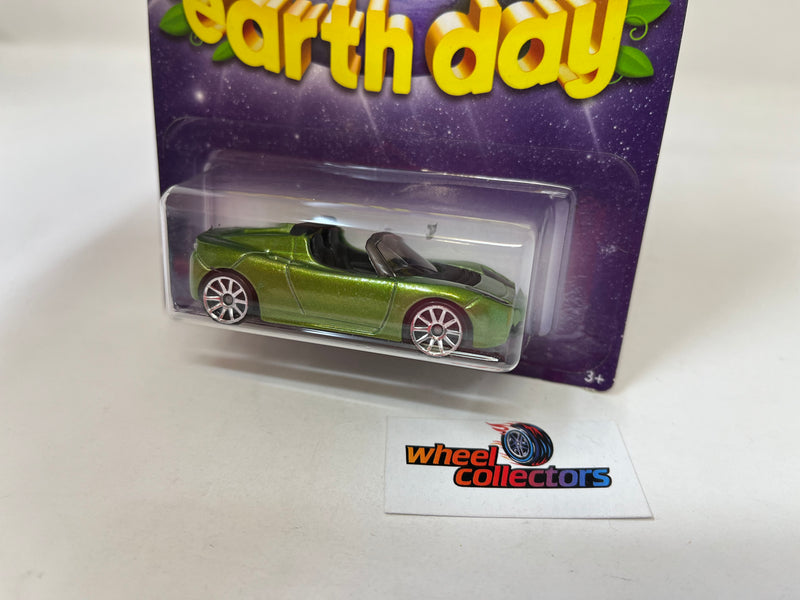 Tesla Roadster Sport Earth Day * Green * Hot Wheels Store Exculsive
