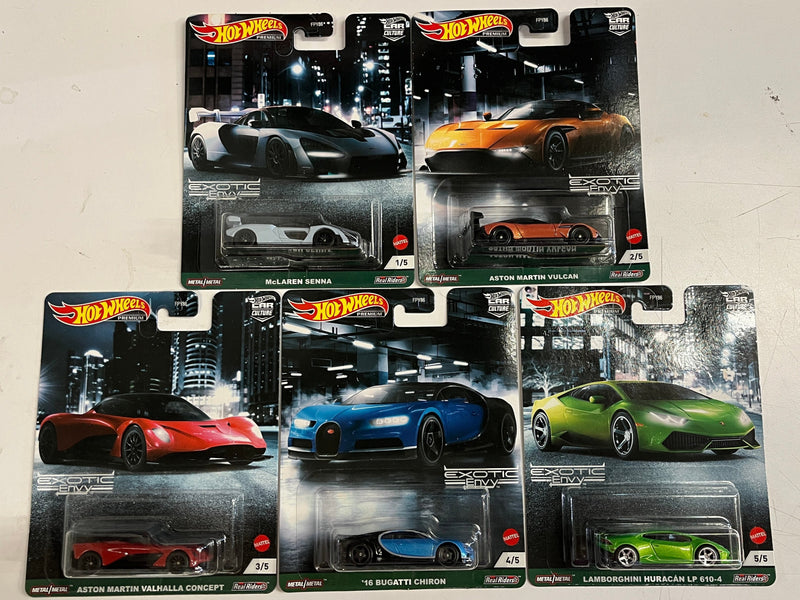 Complete 5 Car Set * Hot Wheels EXOTIC ENVY Car Culture