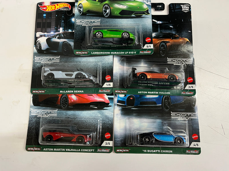 Complete 5 Car Set * Hot Wheels EXOTIC ENVY Car Culture