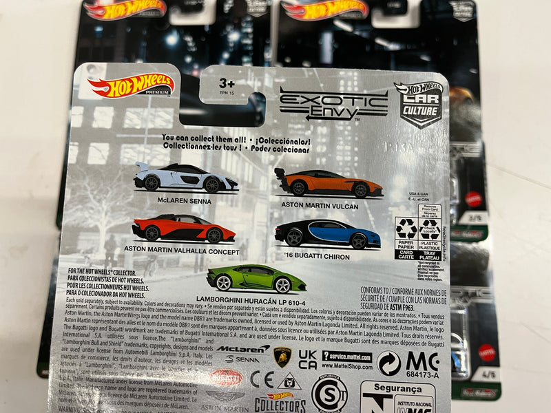 Complete 5 Car Set * Hot Wheels EXOTIC ENVY Car Culture