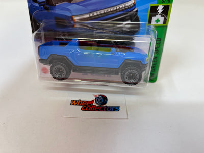 GMC Hummer EV #62 * Blue * 2024 Hot Wheels * SHORT CARD