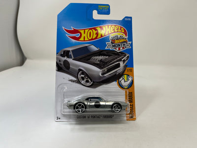 Custom '67 Pontiac Firebird #335 * Silver * 2017 Hot Wheels USA Card