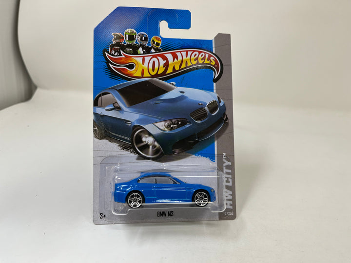 BMW M3 #7 * Blue * 2013 Hot Wheels International Card