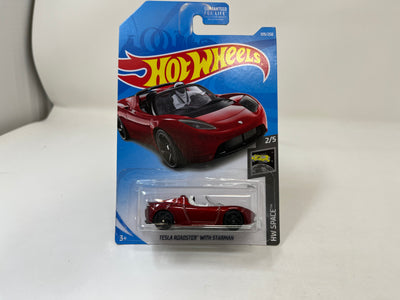 Tesla Roadster with Starman #109 * Red * 2017 Hot Wheels USA Card