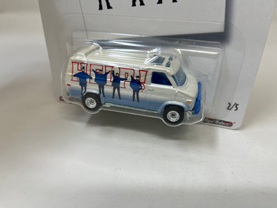 Custom GMC Panel Van The Beatles * White/Blue * Hot Wheels Pop Culture Series